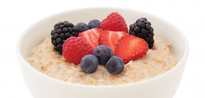 bowl of oatmeal with berries
