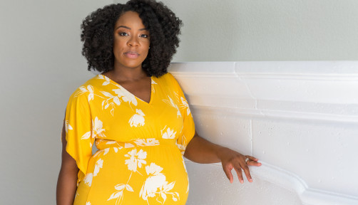 Portrait of a beautiful African American Pregnant Woman