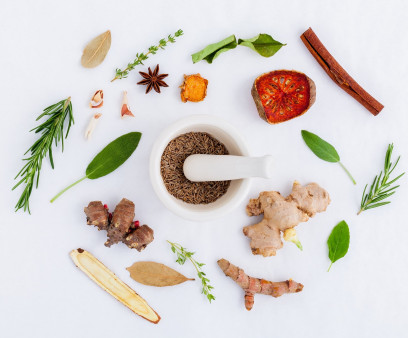 herbal, herbal medicine, ingredients, ginger, rosemary, star anise, rosemary, mint, cinnamon