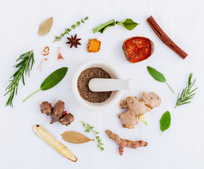 herbal, herbal medicine, ingredients, ginger, rosemary, star anise, rosemary, mint, cinnamon