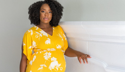 Portrait of a beautiful African American Pregnant Woman