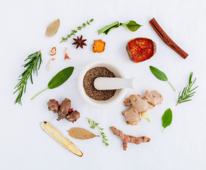 herbal, herbal medicine, ingredients, ginger, rosemary, star anise, rosemary, mint, cinnamon