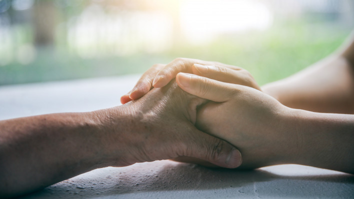 I'm always here love you,support you - Stock image China - East Asia, Adult, Affectionate, Cancer - Illness, Holding Hands