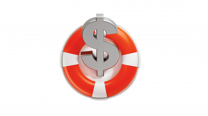 life preserver and money symbol