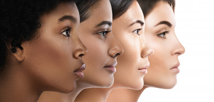 Multi-ethnic beauty. Different ethnicity women - Caucasian, African, Asian and Indian.