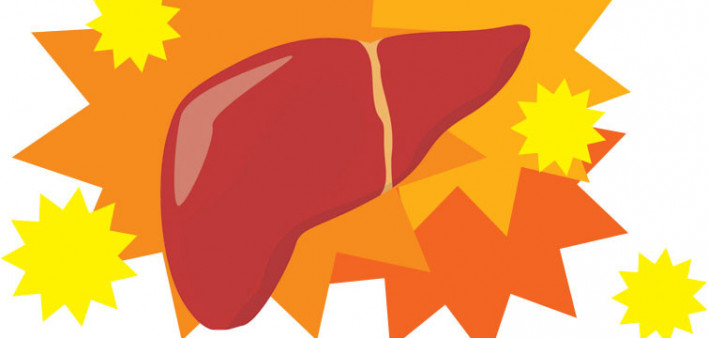 liver and star bursts illustration