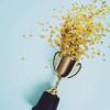trophy with stars coming out