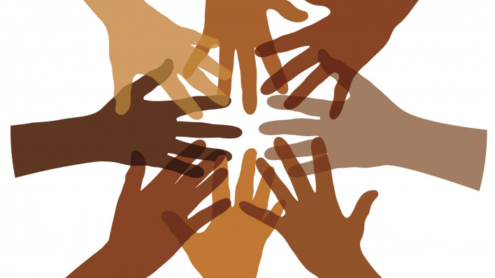 illustration of hands in a circle support concept
