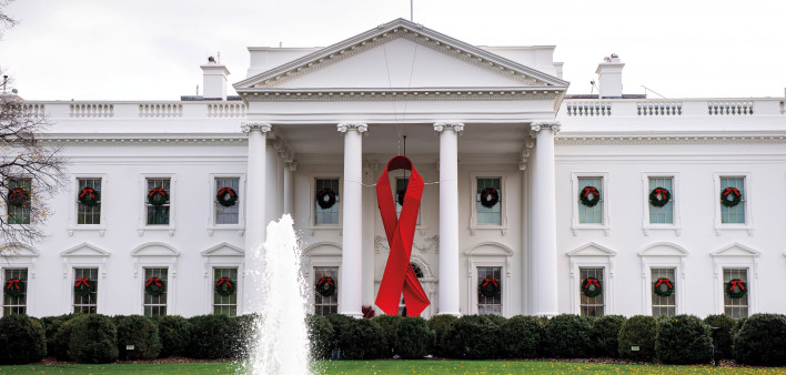 White House with Red Ribbon World AIDS Day