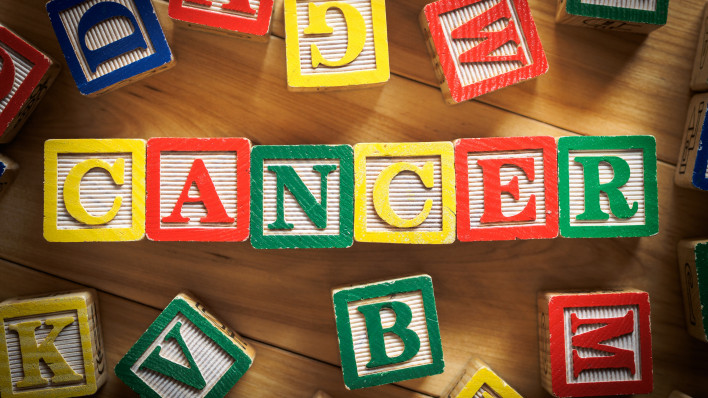 Cancer spelled out with blocks