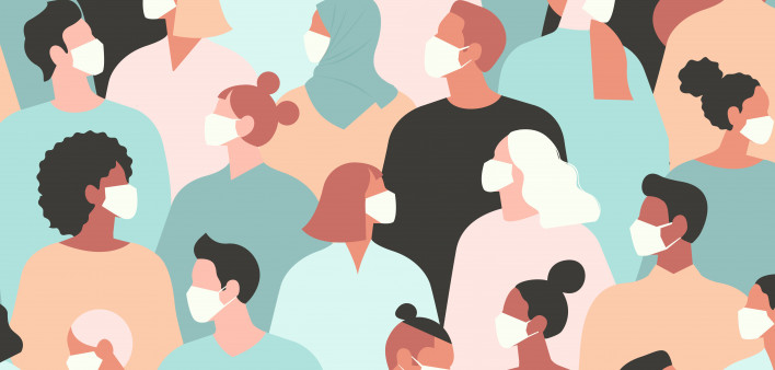 Coronavirus in China. Novel coronavirus , people in white medical face mask. Concept of coronavirus quarantine