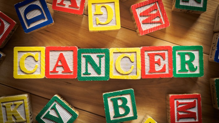 Cancer spelled out with blocks