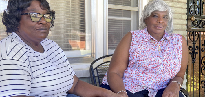 Teresa (right) and her sister Joyce (left)