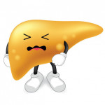 angry yellow liver illustration