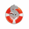 life preserver and money symbol