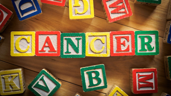 Cancer spelled out with blocks