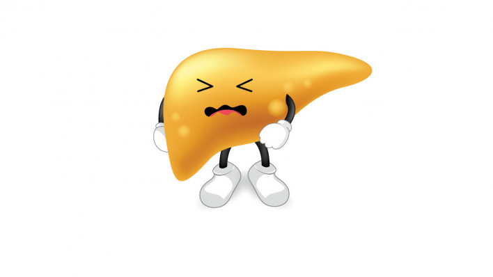angry yellow liver illustration