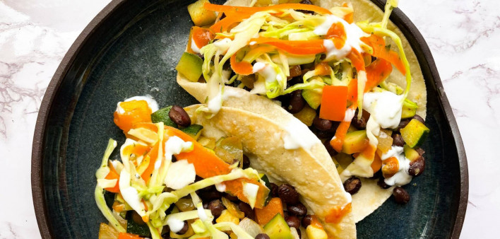 Black Bean & Sauteed Veggie Tacos