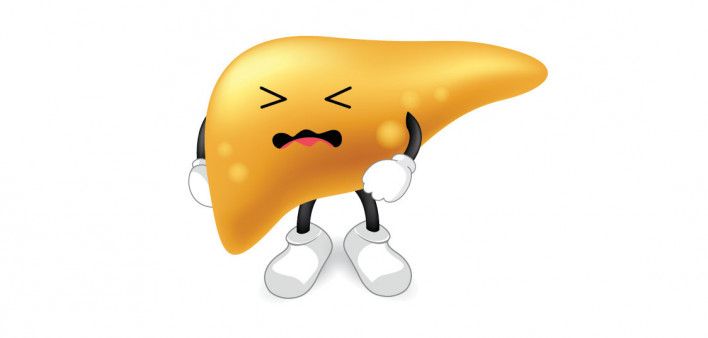 angry yellow liver illustration