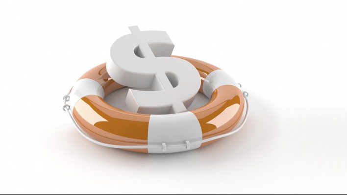 a US dollar symbol in a life preserver