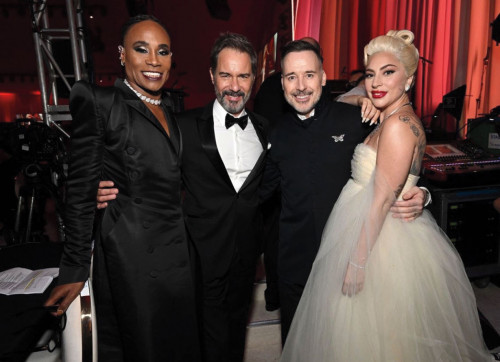 Billy Porter, Eric McCormack, David Furnish and Lady Gaga