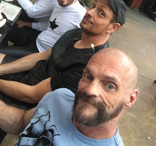 the late Mark Wingo (baseball cap) and Chuck Parker (foreground)