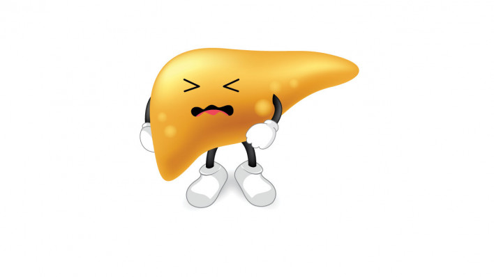 angry yellow liver illustration