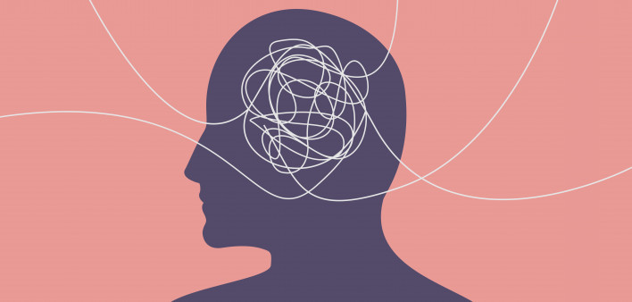 illusttration of purple head with lines squiggles in brain
