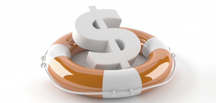 a US dollar symbol in a life preserver