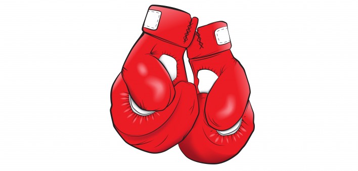 an illustration of red boxing gloves