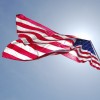 US Flag blowing in the wind