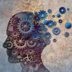 illustration of head with cogs coming out