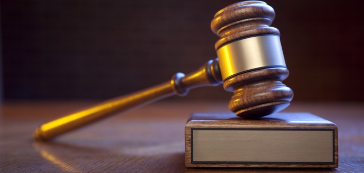   Justice Gavel And Block On Judge's Bench