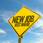 new job just ahead road sign