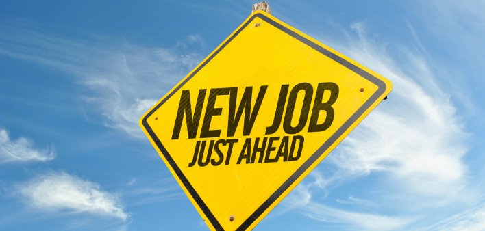 new job just ahead road sign