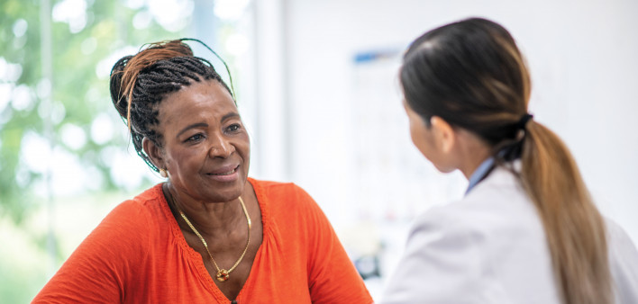 Doctor and patient having a consultation