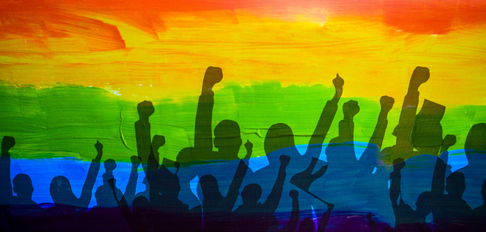 LGBTQ pride flag. Rainbow color flag. Gay and Lesbian pride