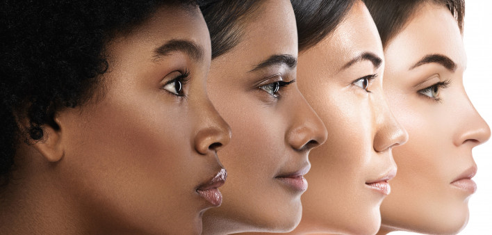 Multi-ethnic beauty. Different ethnicity women - Caucasian, African, Asian and Indian.