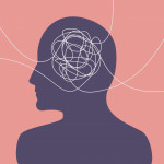 illusttration of purple head with lines squiggles in brain