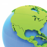 globe showing North America