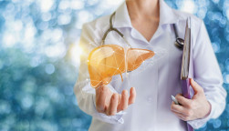 Doctor and liver illustration