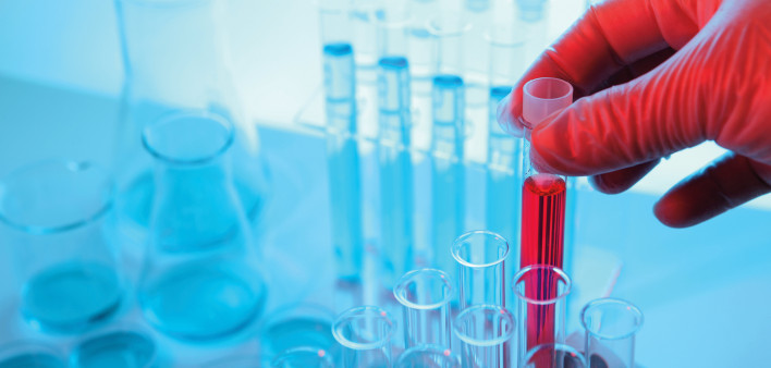 vials and beakers test tubes red liguid lab