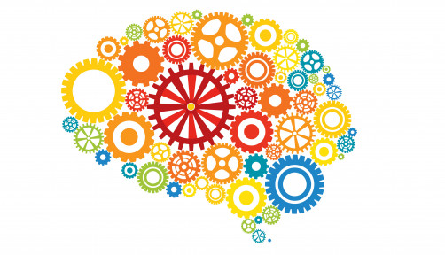 illustration of cogs shaped into brain