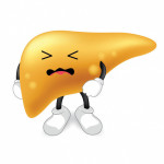 angry yellow liver illustration