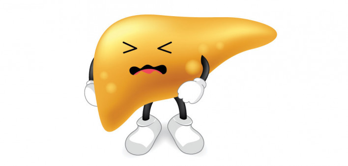 angry yellow liver illustration