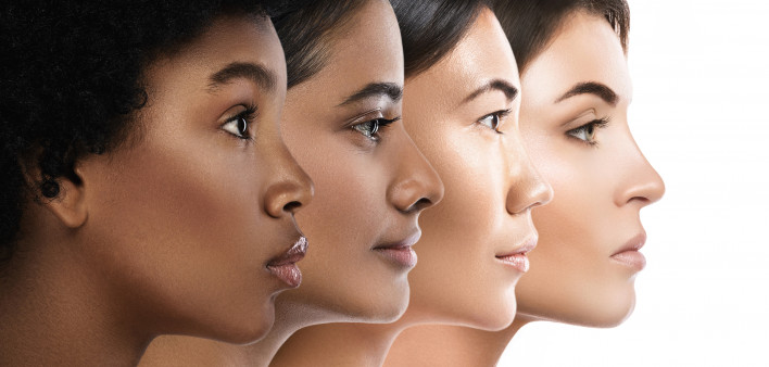 Multi-ethnic beauty. Different ethnicity women - Caucasian, African, Asian and Indian.
