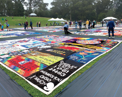 The community event marked the 35th anniversary of the AIDS Quilt