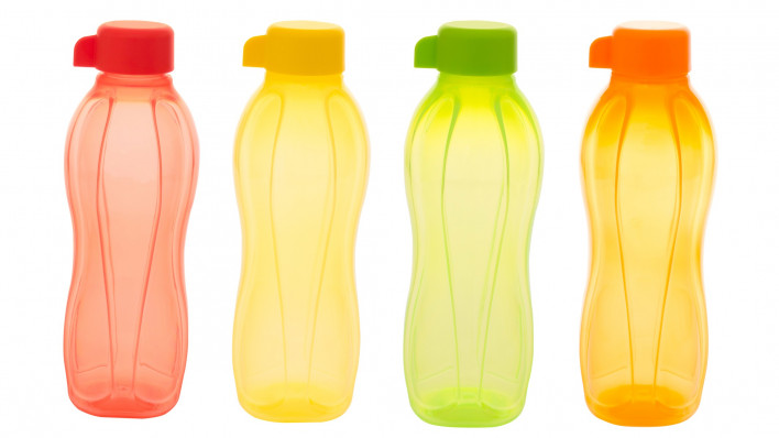 colorful plastic bottles