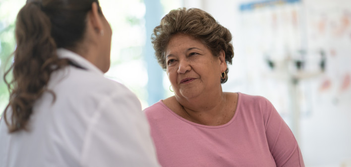 Older Woman talking with the Doctor