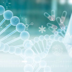 DNA Pills molecules lab illustration science research